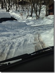20150223圧雪の緩んだでこぼこ道